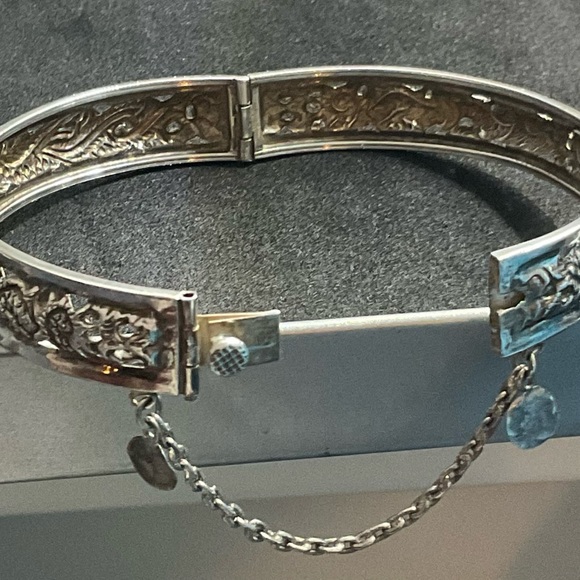 Fine luxurious 95% to 100% purest of antique silver bracelet. Genuine 1950s-60s - Picture 4 of 5